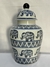 Tibor (Sopera) con figuras de Elefante en color blanco y azul (Yemaya) - comprar en línea