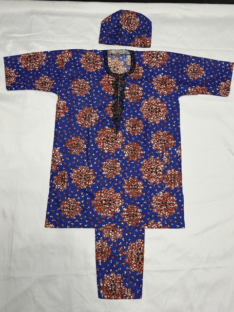 Buba detalle de flor angulo frontal en azul y rojo - comprar en línea
