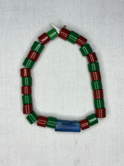 Pulsera (Ide) de cuenta gruesa y segi para Oluwo (Babalawo) Orunmila 18 cm verde oscuro y café - comprar en línea