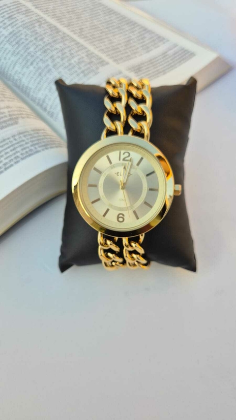 Relógio Euro Pulseira Corrente - Dourado
