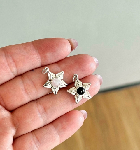 Pingente Estrela com Pedra Natural
