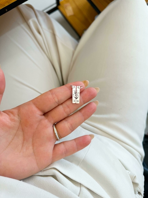 Pingente Plaquinha Dupla