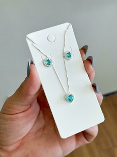 Conjunto Elegância Cravejado Coração na internet