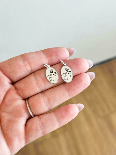 Pingente Personalizado Medalhinha Oval / 15 milímetros