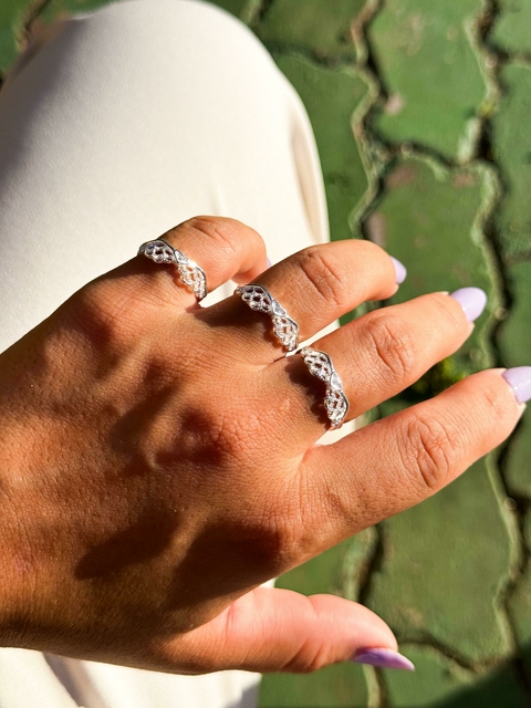 Anel elegância Cravejado