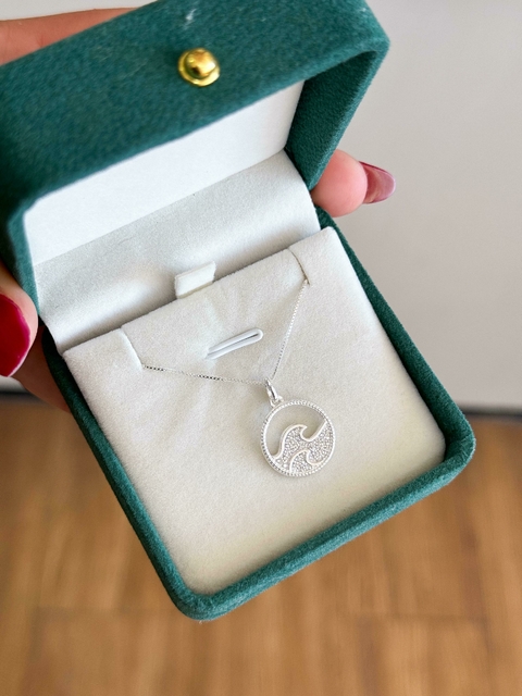 Pingente Ondas Cravejadas