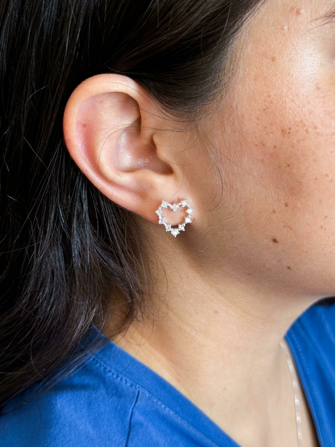 Brincos Coração Cravejado