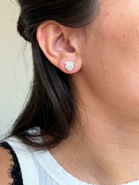 Brincos Onça Cravejado