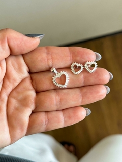 Conjunto Coração Cravejado