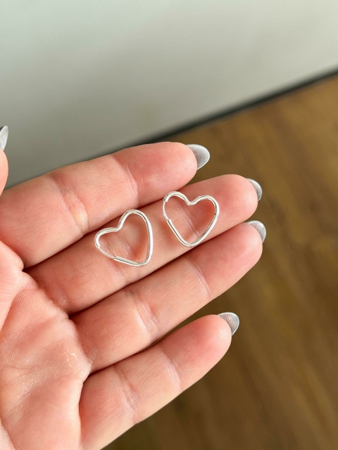 Argola Coração Mine / Prata 700