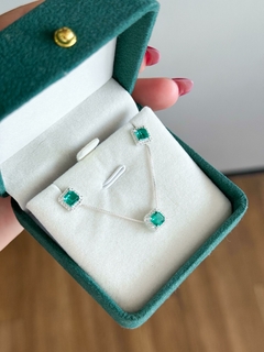 Conjunto Elegância Cravejado Quadrado / Turmalina - comprar online