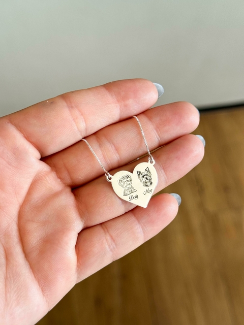 Colar Personalizado Coração c/ Foto - 18mm / 45cm - comprar online