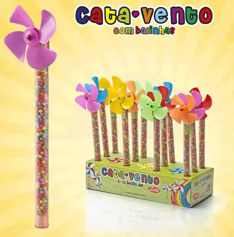 Brinquedo Catavento Com Frutitos Balinhas 12 Unidades - Letti Brinquedos