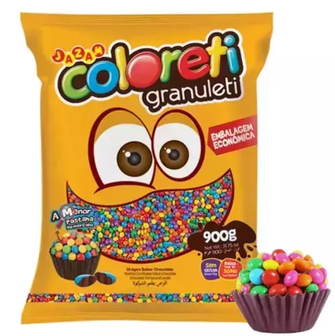 Confete Chocolate Coloreti Granuleti Sortido 900g - Jazam