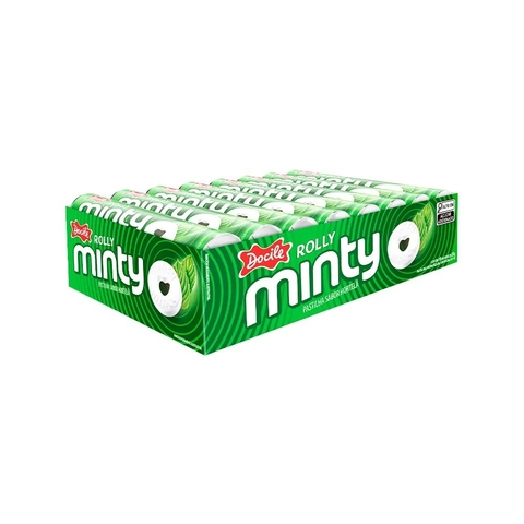 Bala Pastilha Rolly Minty Hortelã com 16un de 29g cada - Docile