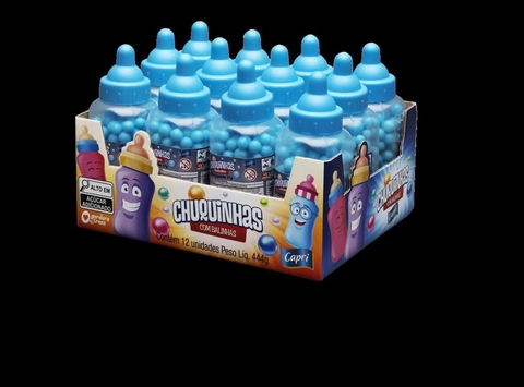 Brinquedo Chuquinha Mamadeira com Balinhas Doces Rosa ou Azul 12 und - Capri