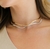 Choker Tubo Liso Ondulado cor: ouro 18k - comprar online