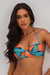 Sutiã Meia Taça com bojo - Laranja e Azul - comprar online