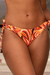 Calcinha Fio Duplo - Amarrações Laterais - Laranja Estampado - comprar online