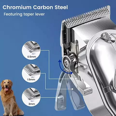 Máquina de cortar pelo profissional para cães, recarregável, bateria longa duração