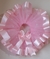 Saia de Tule bebê 4 camadas Com Fita De Cetim e Perolas Rosa Claro