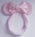 Faixinhas Bebê Com Orelhinha Minnie Laço Cetim e Perolas Rosa Claro