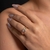 Anel Cravejado com micro Zircônias e Pedra Cristal Banhado em Ouro 18k