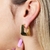 Brinco Argola Articulada Retangular Achatada Bold Banhado em Ouro 18k