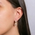 Brinco de Argola Articulada de Coração Cravejadas de Zircônias Banhados em Ouro 18k
