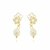 Brinco Flor com Pingente de Pérola Banhado em Ouro 18k BrL33 - comprar online