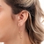Brinco Meia Argola Fino com Bolinha Banhado em Ouro 18k