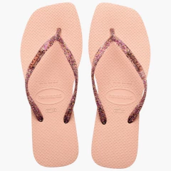 Chinelo Havaianas Slim Square Logo Metallic Lançamento - Havam Store