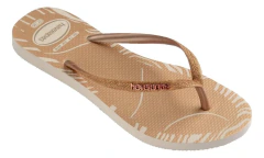 Chinelo Havaianas Femina Slim Glitter Dourada Edge Original - loja online