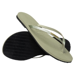 Havaianas You Shine Cf Logo Metalico Correias Finas em Couro - loja online