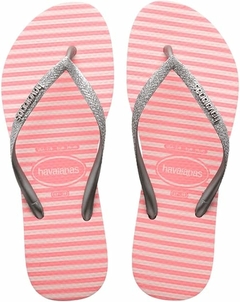 Chinelo Havaianas Infantil Slim Glitter Stripes