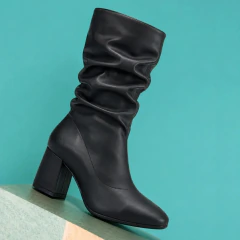 Bota Cano Alto Beira Rio Liso Feminino Confortável Estilo