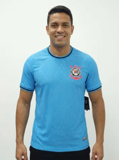 Camisa Corinthians Azul Tobias Licenciada - Original Brasão Emborrachado