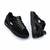 Tênis masculino Öus Fluente GTX na cor preto branco e preto, destacando seu design moderno e materiais de alta qualidade.