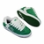 Imagem de um par de tênis Qix Chorão Lado B nas cores verde e branco, com detalhes em suede e cadarços brancos.