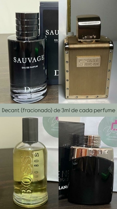 Decant 3ml cada: Sauvage(EDP) + The Kingdom(EDP) + Boss Bottled(EDT) + Legend(EDT)