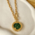 Colar Relicário com Zircônia Verde Esmeralda Banhado a Ouro 18k - comprar online