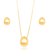 Conjunto Oval Acetinado Banhado a Ouro 18k na internet