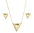 Conjunto Triângulo Esmaltado Banhado a Ouro 18k - Zoe Acessórios