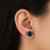 Brinco Verde Esmeralda Ponto de Luz Pequeno Banhado a Ouro 18 k - comprar online