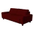 Sofá Decorativo Sala de Estar Asgand 4 Lugares 240cm Bipartido Couro Vermelho - Mozzelar