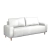 Sofá Decorativo Sala de Estar Metropole 3 Lugares 200cm Couro Branco - Mozzelar