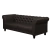 Sofá Decorativo Sala de Estar Chesterfield 4 Lugares 260cm Couro Capuccino - Mozzelar