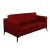Sofá Decorativo Sala de Estar Europa 4 Lugares 240cm Couro Vermelho - Mozzelar