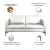 Sofá Decorativo Sala de Estar Europa 4 Lugares 240cm Couro Branco - Mozzelar na internet