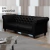 Sofá Decorativo Sala de Estar Chesterfield 4 Lugares 240cm Couro Preto - Mozzelar - comprar online